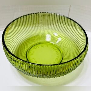 Vintage bowl, ribbed by EO Brody, marked. Beautiful green color, clear & bright.